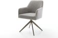 Chaise de salle à manger Greg-Flex cadre croisé finition large tissu doux titane avec structure gris pivotant à 360° fonction bascule noyau ressorts ensachés