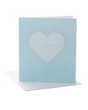 UK Greetings Engagement Card voor hem/haar/vriend - Silver Foil Heart Design, zilver|wit|blauw|grijs, 137mm x 159mm