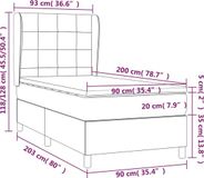 vidaXL Boxspring met matras fluweel donkergrijs 90x200 cm