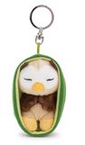 63170 Sleeping Pets 63170 Sleutelhanger Sleeping Pets uil 8 cm in mandje, kleurrijk trouwe pluche metgezel voor rugzak of tas, sleutelhouder voor klein en groot