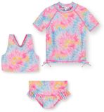 Minoti UV shirt meisjes tie-dye zwemkleding 3-delig - UV-werend