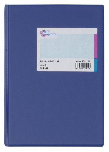 König & Ebhardt Kasboek A5 blauw 96 vel gelinieerd
