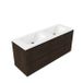 Saniclass Meuble de salle de bain - 140x45x77.5cm - Lavabo Torino en surface solide blanc - sans trou pour robinetterie - 4 tiroirs - chêne mat charcoal (bois) SW1420793/SW1471859