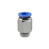 Riegler Rechte steekschroefverbinding »blauwe serie«, G 1/2 a., voor buitenslang Ø 14 mm, werkdruk max. 15 bar, kunststof/messing vern.