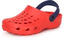 Ladeheid Sabots Ladeheid pour enfants (filles et garçons) Eva – Sabots de jardin – Chaussures de jardin LA-CA-06 (rouge/bleu marine, 22/23 EU)
