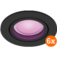 Philips Hue Centura Inbouwspot White and Color - Zwart - 6-pack