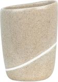 Spirella ETNA Tandenborstelhouder – Tumbler Badkamer Beker – Borstelhouder voor Tandenborstel en Tandpasta – Kleur Zand – 9,5 x 7 x 12,5 cm