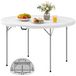 Table de camping - Table pliante - 120 x 120 x 74 cm - Plateau en plastique - Pieds antidérapants - Blanc
