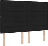 vidaXL LED Boxspringbed met Hoofdeinde Zwart 160 x 200 cm Stof
