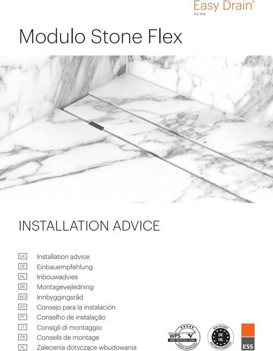 Easy Drain Modulo Stone Flex Douchegoot 80 cm - RVS - Rechthoek - 2 jaar garantie