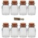 Mikken 8 kruidenpotjes van 150 ml met kurksluiting, inclusief een kleine houten schep, 7,5 cm