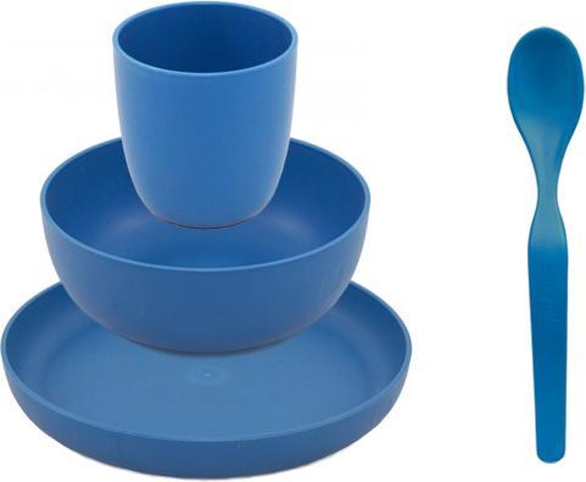 Ajaa Servies Geschenkset Bioplastic - Blauw blauw