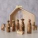 Boltze crèche avec figurines - bois - FSC 100% bois - naturel/or - 20x18x4cm