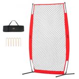VEVOR I Screen Baseball voor Batting Cage, 7 x 4 ft honkbal & softbal veiligheidsscherm, bodyprotector draagbaar slagscherm met draagtas en grondpalen, honkbal werpennet voor werpers bescherming