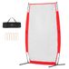 VEVOR I Screen Baseball voor Batting Cage, 7 x 4 ft honkbal & softbal veiligheidsscherm, bodyprotector draagbaar slagscherm met draagtas en grondpalen, honkbal werpennet voor werpers bescherming
