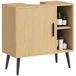 HOMCOM Industrieel badkamermeubel onder wastafel 60x30x59,5cm Eik