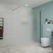 Fortifura Galeria douche - 160x200cm - mat glas - wandarm - PVD - geborsteld gunmetal (antraciet)