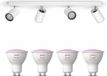 Philips Hue Kosipo Opbouwspot (Wit) - Wit en Gekleurd Licht - Plafondspot met 4 Lichtpunten - GU10 - Hue White and Color Ambiance