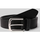 Tom Tailor TTROY Leren riem met afgeronde gesp Maat 105 black uni
