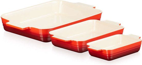 Le Creuset Classic Ovenschaal Set - Kersenrood - 3 Stuks