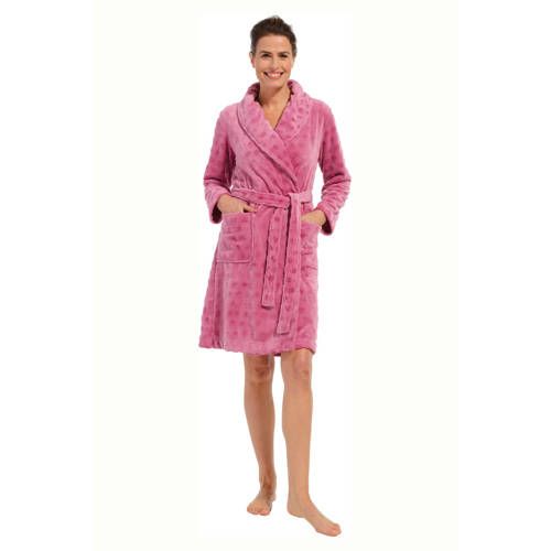 Pastunette fleece badjas roze