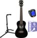 Fazley Concert-ukelele - incl. tuner, snaren, standaard, tas - K23B-W - Noir