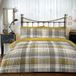 Dreams & Drapes Connolly Check Dekbedovertrekset, 100% geborsteld katoen, okergeel, voor kingsize bed