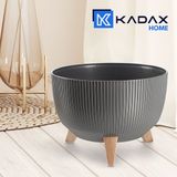 KADAX Bloempot, Kunststof, Rond, 33 cm Diameter, Antraciet