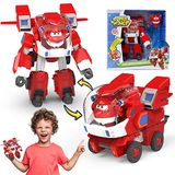 Super Wings Jett Robot Transformers Speelgoedauto Vrachtwagen met Mini Jet Vliegtuig Speelgoed voor Kinderen 3 4 5 Jaar Rood