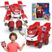 Super Wings Jett Robot Transformers Speelgoedauto Vrachtwagen met Mini Jet Vliegtuig Speelgoed voor Kinderen 3 4 5 Jaar Rood