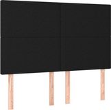 vidaXL Hoofdbord Zwart Tissu 144x5x118/128 cm
