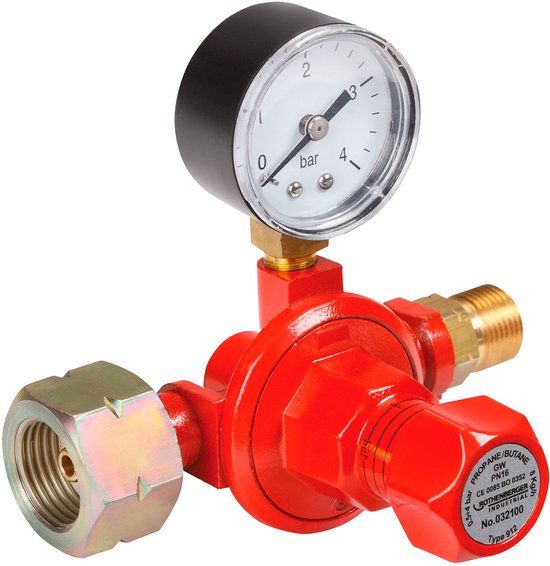 ROTHENBERGER INDUSTRIAL Propan-constantregelaar met manometer traploos regelbaar 0,5-4 bar, 032100E