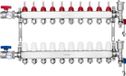 VEVOR 10-Vaks Stralingswarmteverdeler, 1/2“ PEX-Buisverdeler, Roestvrijstalen PEX-Verdeler voor Hydronische Vloerverwarming, Stralingswarmte PEX-Verdelerset met 1/2” Adapters Inbegrepen