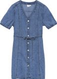 Vero Moda VMJANET Korte Denim Jurk met V-hals en Ceintuur - Medium Blue Denim - Maat L