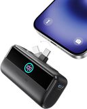 INIU Mini-powerbank met snel opladen, 5500 mAh powerbank 22,5 W, geïntegreerde opvouwbare USB-C-connector, led-externe batterij, compatibel met iPhone 16, Samsung S22/23 en meer