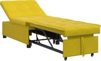 vidaXL Canapé-lit Jaune Velours 194 x 67 x 82 cm