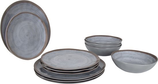 Bo-Camp Servies - 100% Melamine - 12-delig - Halo