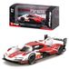Bburago Porsche 963#6 met vitrine op schaal 1:43, wit-rode diecast auto