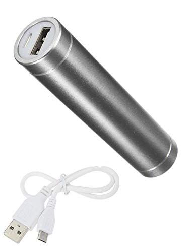 Shot Case Externe batterij voor Samsung Galaxy S10+, universeel, powerbank, 2600 mAh, met USB-kabel/Mirco, USB, voor telefoon (zilver)
