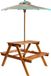 Prolenta Maison Exclusive Kinderpicknicktafel met parasol, 79x90x60 cm, acaciahout