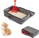 OEM BeiJingLiangPinJiaZuoKeJiWenHuaFaZhanYouXianGongSi Opvouwbaar kattentoilet - Draagbaar en waterdicht - Grijs - Textiel - 40 x 24 x 11 cm