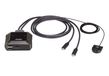 ATEN US3312 2-Poorts USB-C 4K DisplayPort KVM Switch with Remote Port Selector