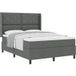 Maison Exclusive - Lit boxspring avec coussins, gris foncé, 200 x 140 cm, rembourré