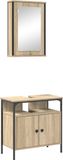 vidaXL Badkamermeubel Set Bruin 60 x 30 x 60 cm Bewerkt Hout