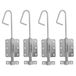 AMIG Verticaal schuifslot/plaatgrendel - 4x - staal - 30 x 6.2cm - verzinkt - zilver - schutting - poort