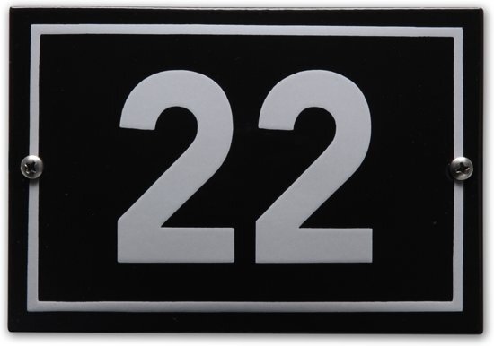 EmailleDesignÂ® Huisnummer model Phil nr. 22