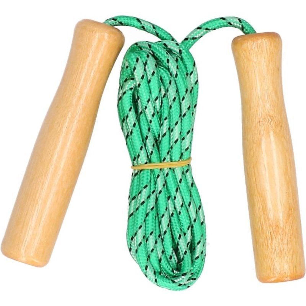 Benson Springtouw met houten handvatten 236 cm - Groen