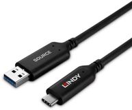 Lindy 43397 USB-kabel USB 3.2 Gen 1 (3.1 Gen 1) 50 m USB A USB C Zwart