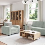 vidaXL - Canapé - 3 places - Gris clair - Mélange de lin