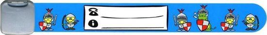 Infoband Infoband polsbandjes - Set van 2 SOS naambandjes voor kinderen - Blauw - 1 x Vliegtuigjes en 1 x Ridders